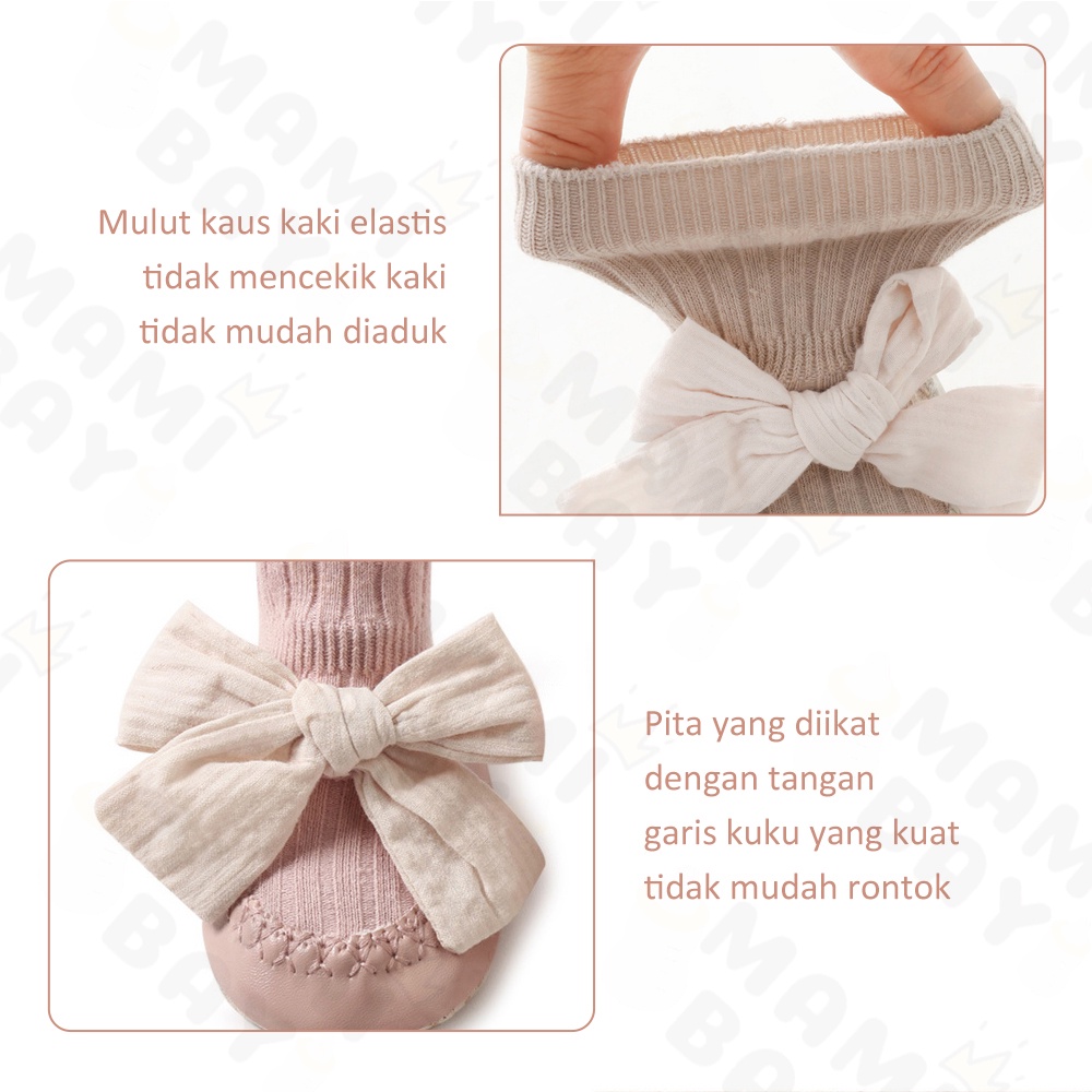 OKEYI Kaos kaki bayi newborn lucu motif Dasi kupu-kupu kaus kaki korea baby socks