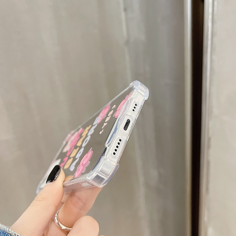 [Anti Jatuh Cermin] Pretty Silver Makeup Silikon Soft Case IPhone 6S 7 8 Plus X XR XS Max IPhone 11 12 13 14 Pro Max 14 Plus 7+8+12 13 Mini Wanita Cewek Lucu Tomat Blueberry Bear