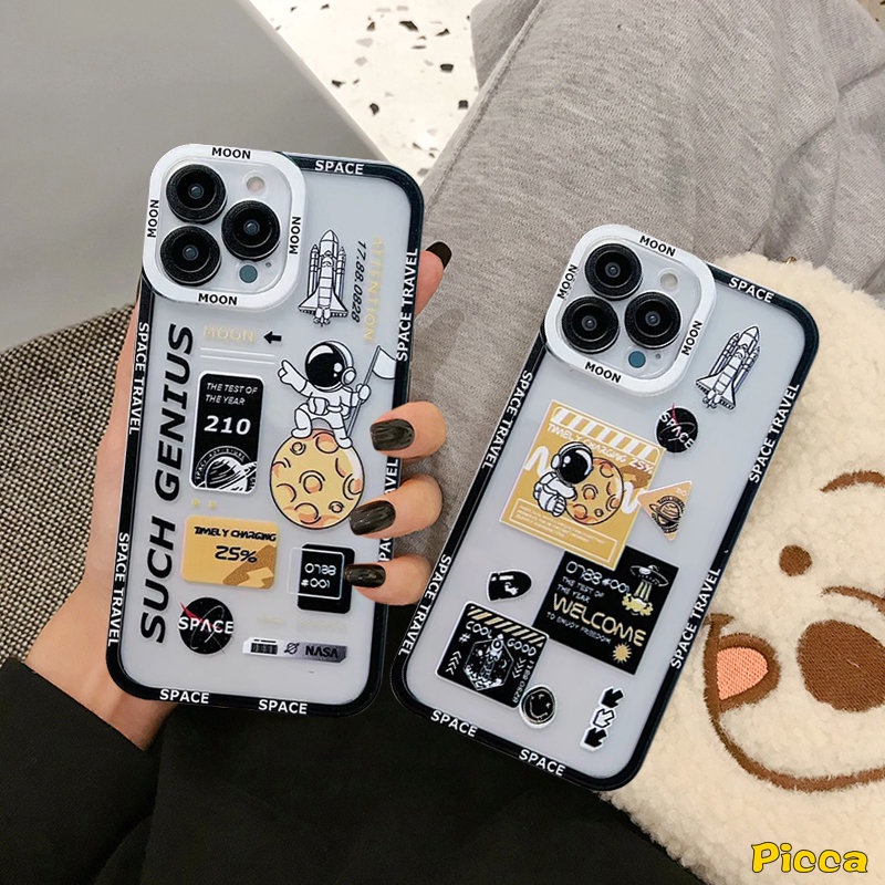 Casing Ponsel Astronot Luar Angkasa NASA Merek Trendi Untuk Infinix Note12 2023 11 10 12 Pro Smart 4 5 6 Plus Panas8 10s 11s Nfc 10 Lite 20 12i 20s Hot 11s 11 10 9 12 Main 12pro Lembut Casing TPU