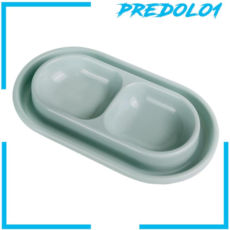 [Predolo1] Set Mangkok Makanan Dan Air Kucing AntiSlip Untuk Kucing Indoor Luar Pet Double Bowl