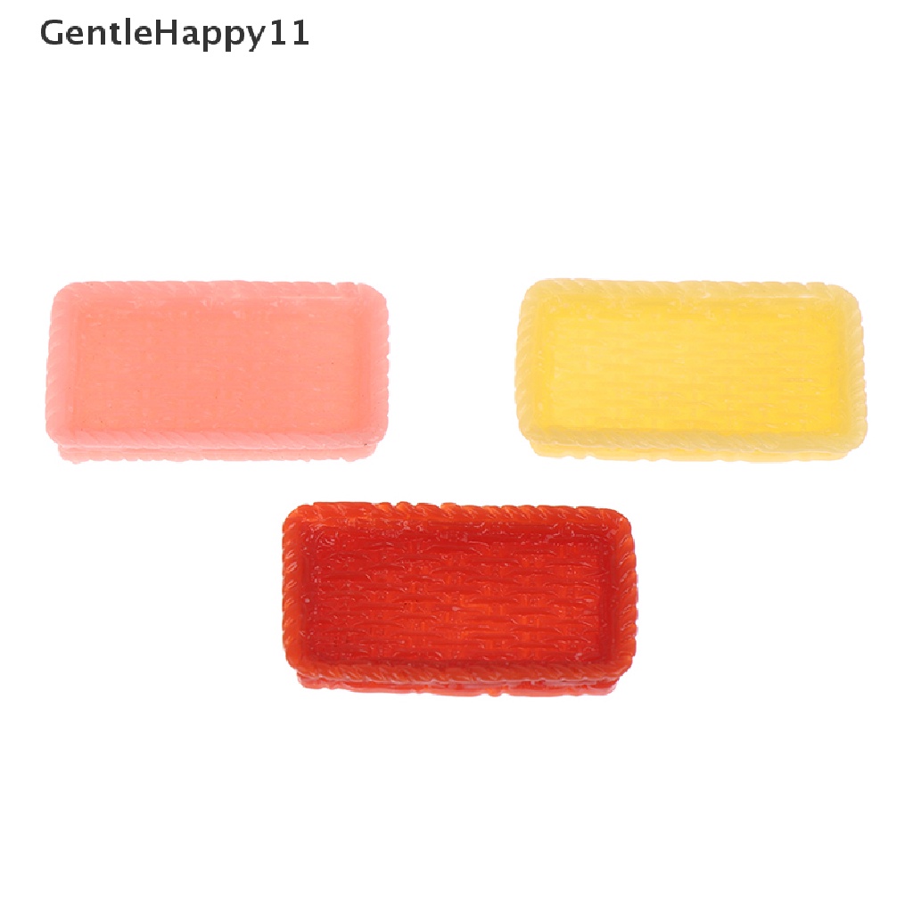 Gentlehappy 10pcs1per12rumah Boneka Miniatur Piring Keranjang Simulasi Tray Boneka Dekorasi Dapur id