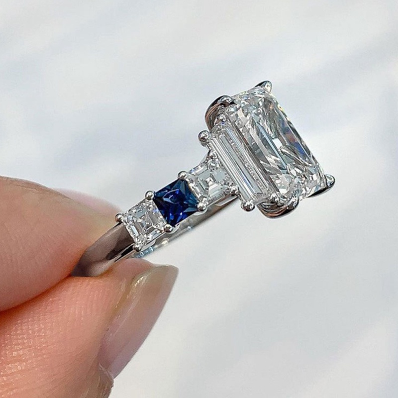 Cincin Desain Sederhana Kristal Cubic Zirconia Untuk Wanita Kualitas Baik Temperamen Aksesori Perempuan Perhiasan Pertunangan Pernikahan