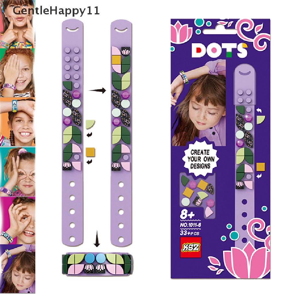 Gentlehappy Creative DIY Dots Bricks Kids Bracelet Gelang Tangan Blok Panjang Yang Dapat Disesuaikan Keren id