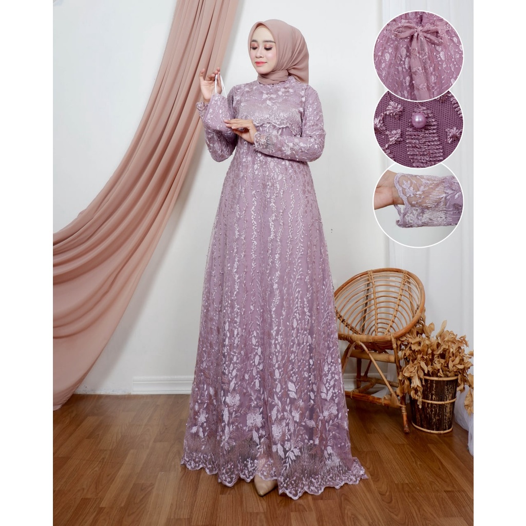 GAMIS BRUKAT RATU / BAJU GAMIS MODERN / KEBAYA MODERN / BAJU PESTA WANITA