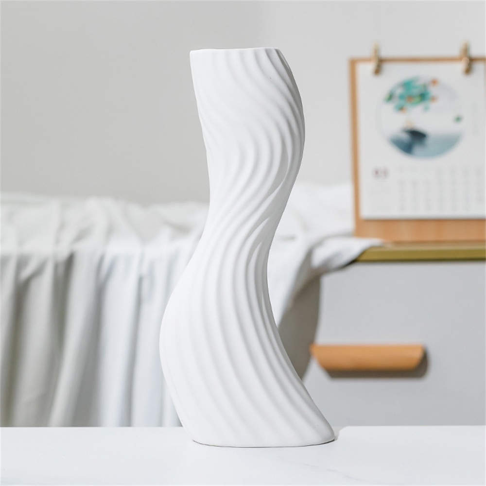 Vase Kreatif Vas Keramik Nordic Angsa Leher Melengkung Vas Desktop Ornamen untuk Rumah Kantor Kering Bunga Pampas Rumput Pengaturan Hadiah Dekorasi Rumah