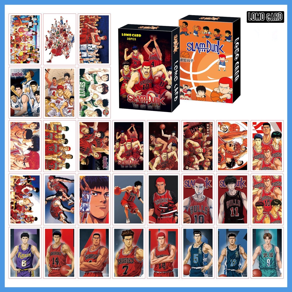 30-54pcs/box Kartu SLAM DUNK Lomo Sakuragi Haruko Rukawa Akagi Photocards Kartun Postcards