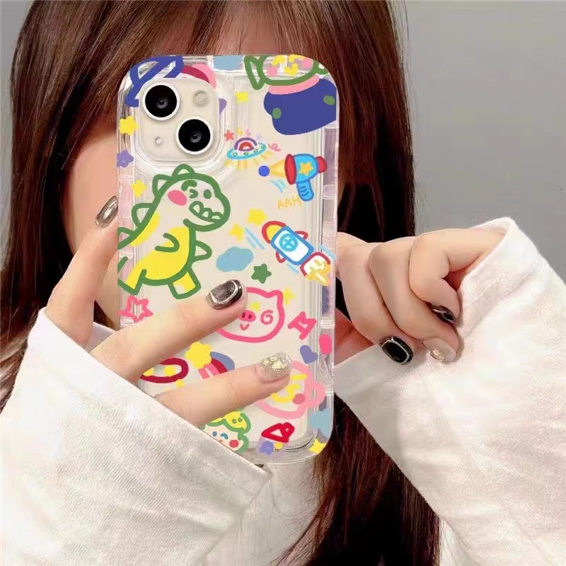 Iphone 13Plus 8Plus Xr XS 13 12mini Pro Max Empat Sudut Casing Ponsel Transparan Tahan Guncangan