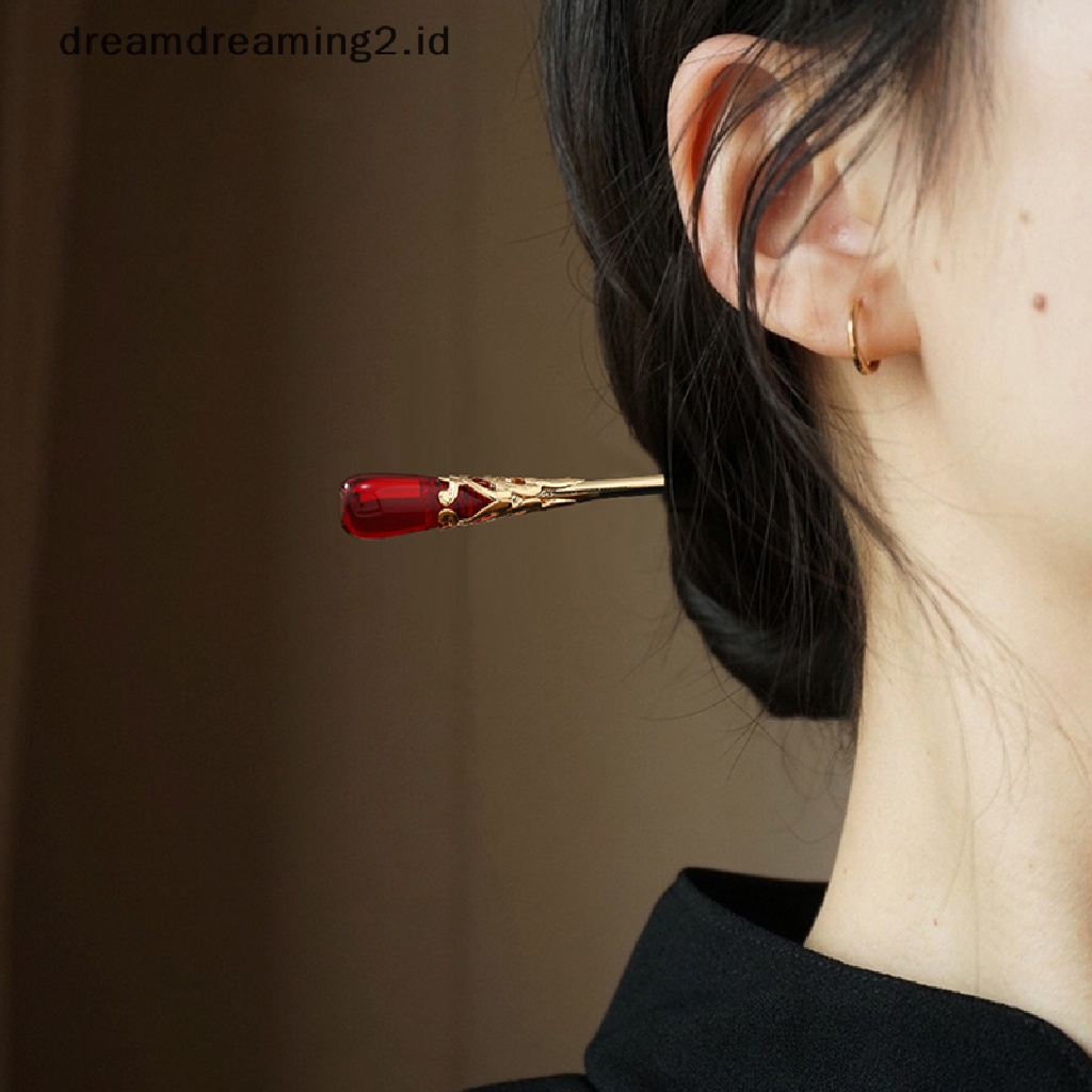 (dream) Retro Gaya Cina Wanita Aksesoris Rambut Gaya Vintage Bunga Jepit Rambut Temperamen Elegan Rumbai Rambut Tongkat Gadis Hadiah Hanfu Aksesori Rambut//