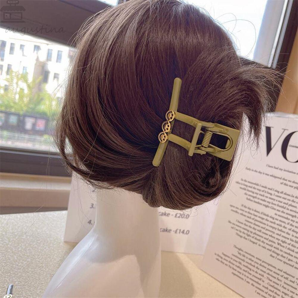 Augustina Gadis Hair Claw Jepit Lucu Warna Solid Senyum Aksesori Rambut Klip Hiu Akrilik