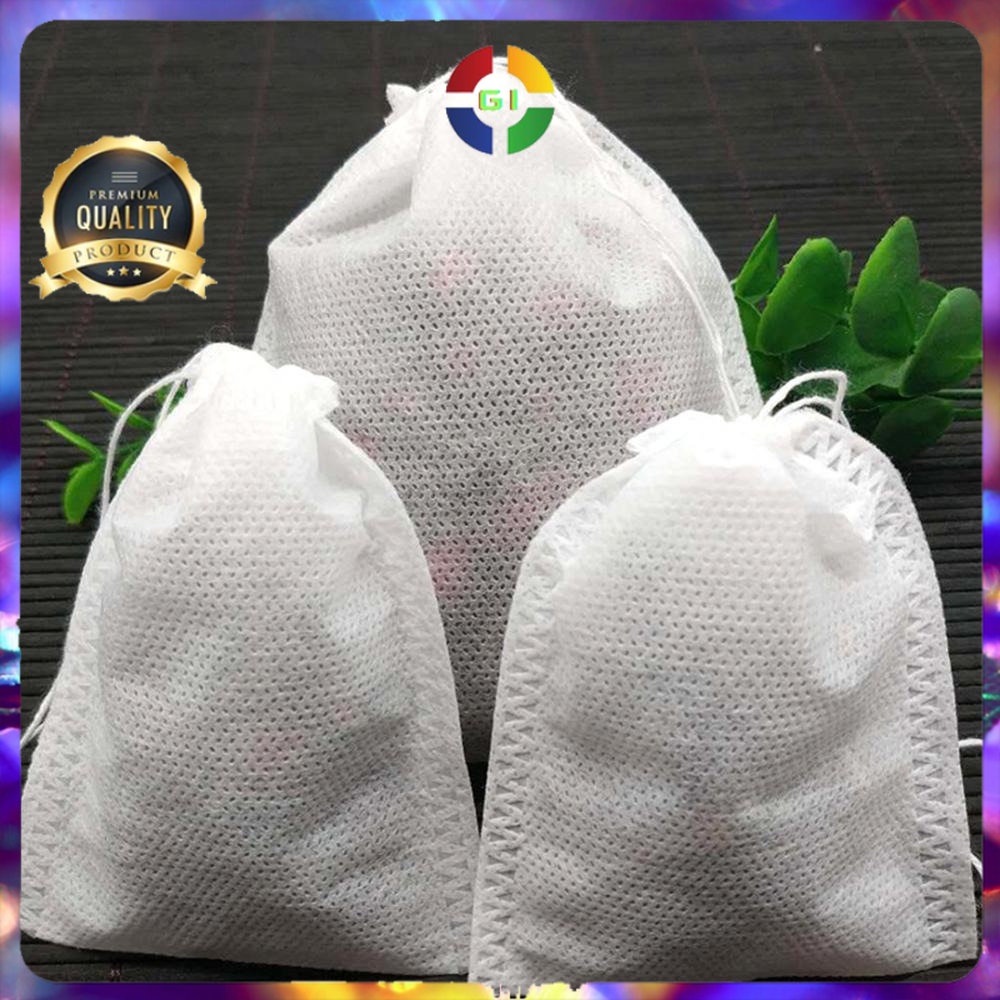 Kantong Filter Saringan Teh Teabag Disposable 100 PCS 10 x 15 cm White