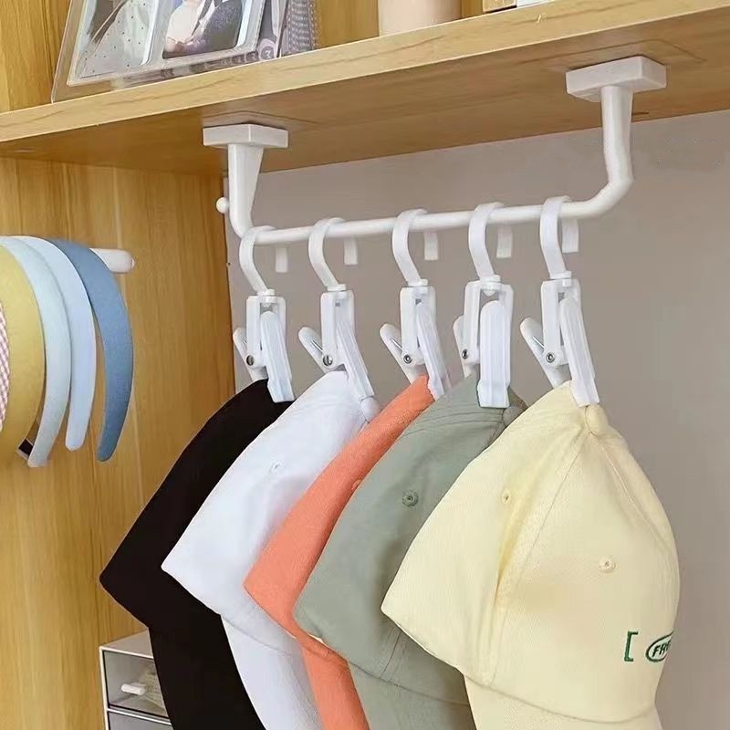 Klip Topi Serbaguna Berputar Gantungan Baju Laundry Hook Putar Topi Handuk Organizer Alat Organisasi Penyimpanan Rumah Praktis