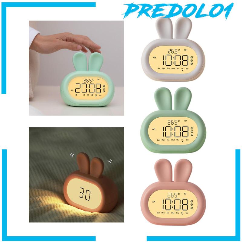 [Predolo1] Lampu Tidur Rechargeable Meja Touch Control Digital Alarm Clock