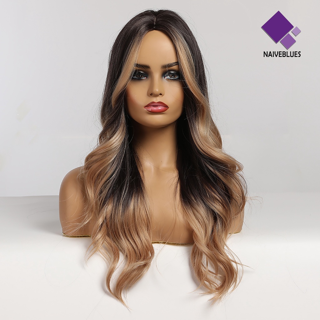 &lt; Naiveblues &gt; Wig Tahan Panas Cosplay Perlengkapan Suhu Tinggi Serat Warna Rambut Wig Wanita