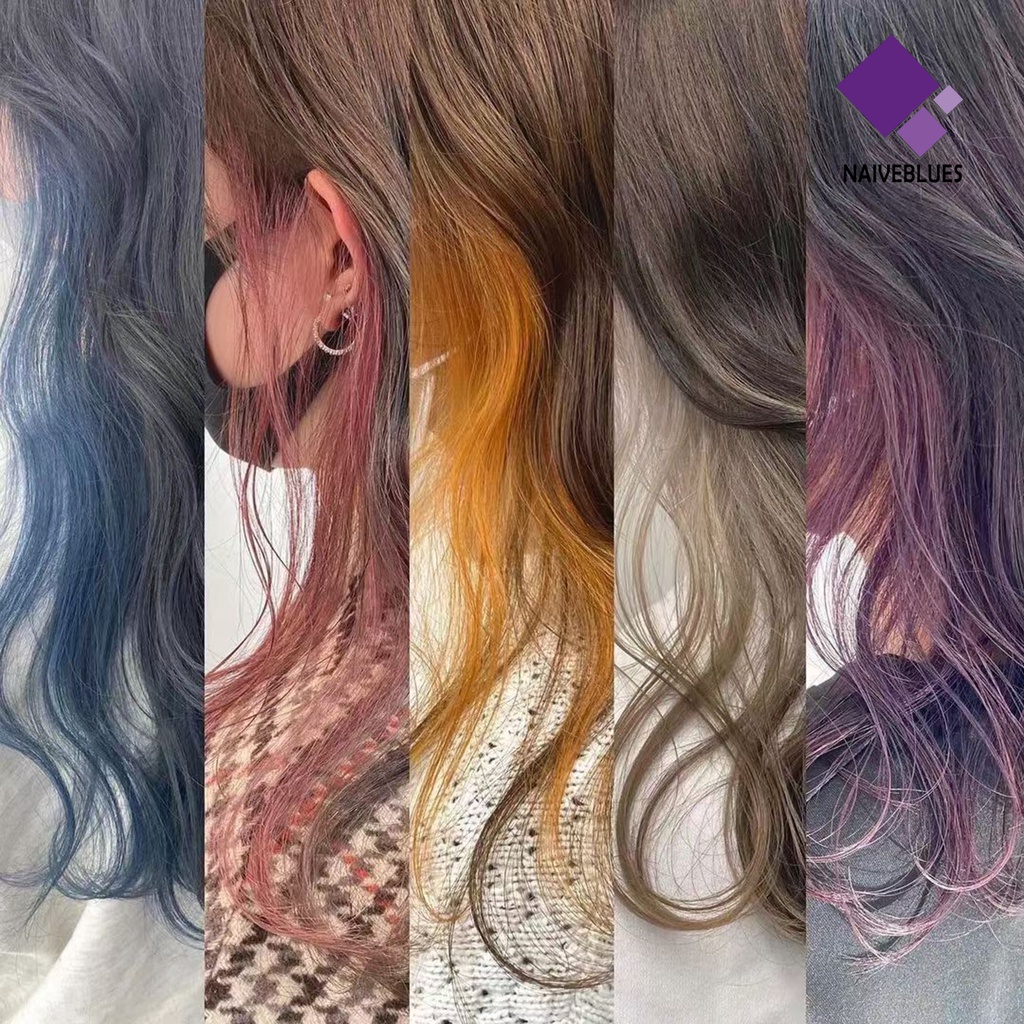 &lt; Naiveblues &gt; Colored Hair Piece Invisible Traceless One Piece Anti-slip Ekstensi Rambut Sutra Tinggi Wanita