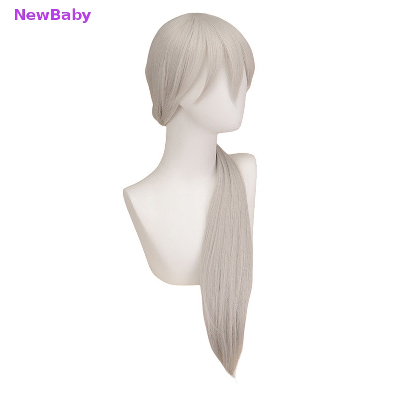 Newbaby Anime Rantai Man Quanxi Cosplay Perak Wig Panjang Mata Patch Tahan Panas ID