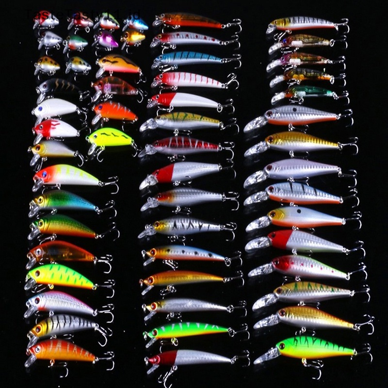 Tastetasty Model Campur Umpan Pancing Set Ikan Kecil Umpan Engkol Tackle Treble Hooks Kit.