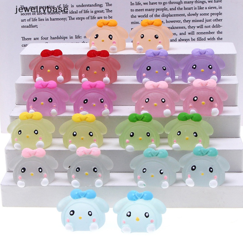 [jewelrybase] 5pcs Ornamen Tiga Dimensi DIY Lucu Untuk Butik bunnies Bercahaya