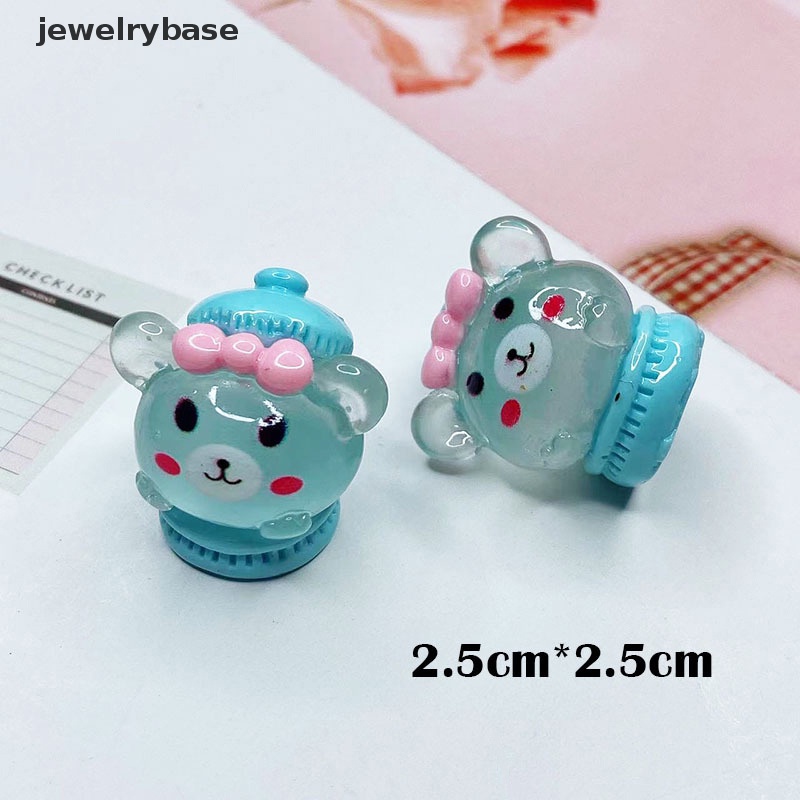 [jewelrybase] 1pc Bercahaya Kartun Kelinci/Beruang Microlandscape Sukulen DIY Hias Butik