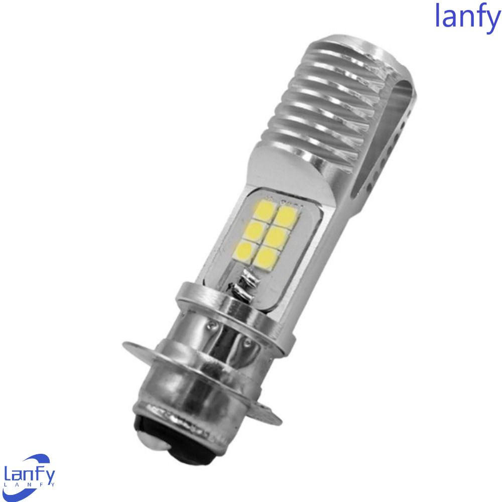 Lanfy Bohlam Lampu Depan Putih Kuning 1pc Motor Aluminium Modifikasi Aksesoris Pencahayaan Super Terang Lampu Skuter LED