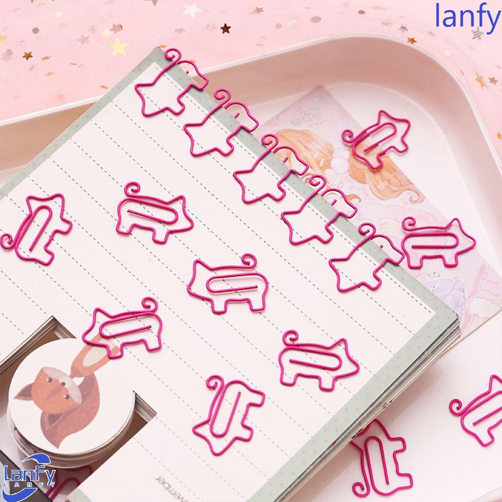 Lanfy Paper Clip Letter Clips Berongga Hadiah Kantor Sekolah Supply Alat Tulis Logam Pink