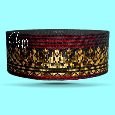 PECI WARNA BELANG MERAH EMAS SONGKOK SHOLAT SONGKO AKAD KOPIA HITAM PUTIH KOPYA  ZUBAIR TENUN SONGKE