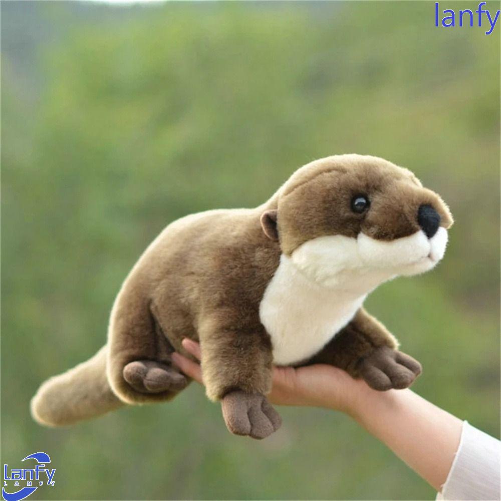 Lanfy Otter Plush Toy Mainan Anak Ulang Tahun 46cm Hewan Manusia Hidup Plush Toy Boneka Lembut Animal