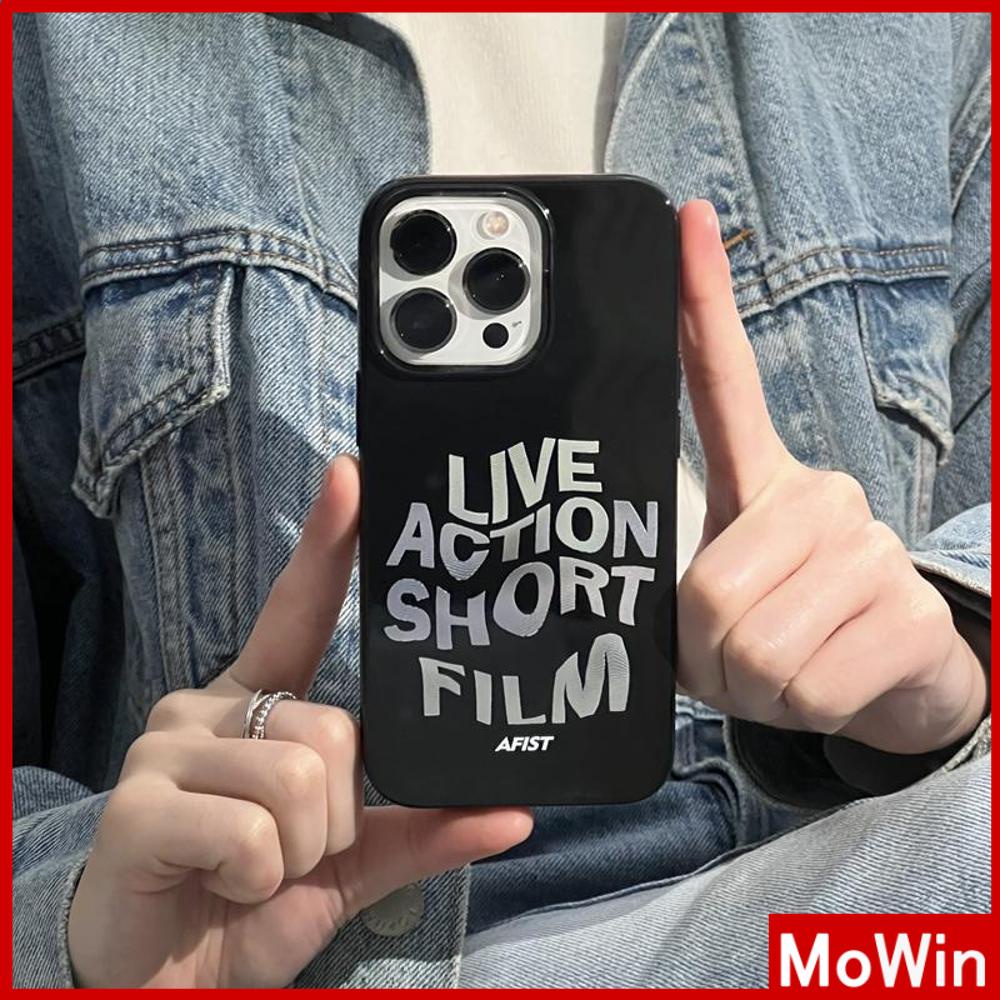 For iPhone 14 Pro Max iPhone Case Black Glossy TPU Soft Case Shockproof Protection Camera Simple Slogan Compatible with iPhone 13 Pro max 12 Pro Max 11 xr xs max 7Plus 8Plus