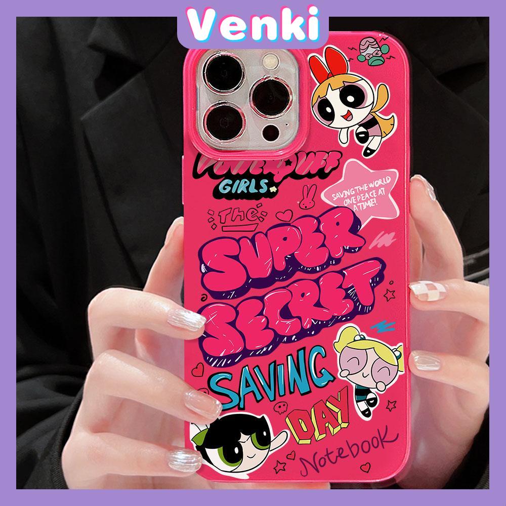 VENKI - For iPhone 11 iPhone Case Black Pink Glossy TPU Soft Case Shockproof Protection Camera Cute Cartoon Compatible with iPhone 13 Pro max 12 Pro Max  xr xs max 7Plus 8Plus