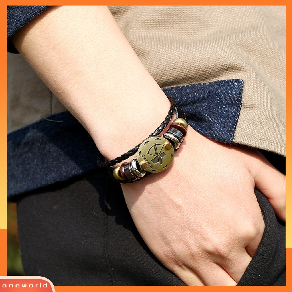 [EONE] Gelang Couple Motif Indah Tahan Aus Gelang Konstelasi Kulit Imitasi Dengan Tali Kepang Multilayer Untuk Pria