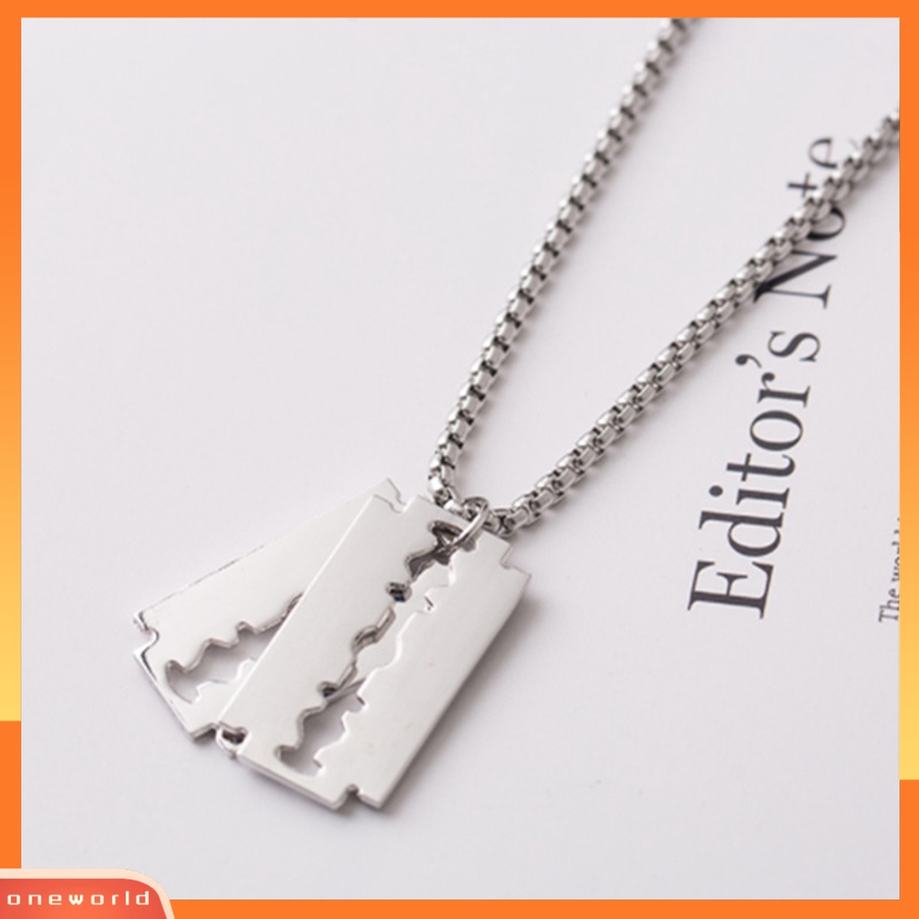 [EONE] Rantai Klavikula Pisau Liontin Kepribadian Geometris Electroplating Anti Karat Dekorasi Leher Hypoallergenic Fashion Warna Perak Liontin Kalung Untuk Pacaran