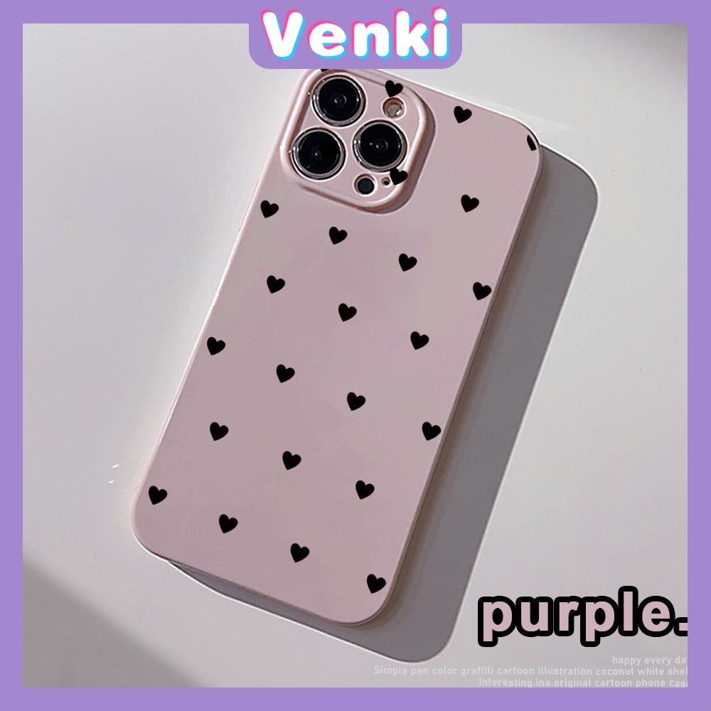 VENKI - For iPhone 11 iPhone Case Cream Glossy TPU Soft Case Shockproof Camera Cover Protection Purple Love Compatible with iPhone 14 13 Pro max 12 Pro Max xr xs max 7Plus 8Plus