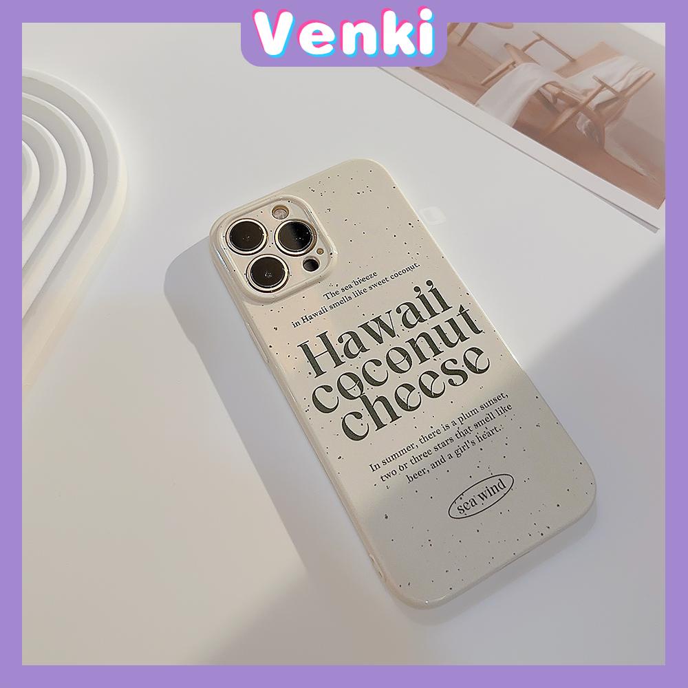 VENKI - For iPhone 11 iPhone Case White Glossy TPU Soft Shell Shockproof Camera Case Protection Simple Letter Compatible with iPhone 14 13 Pro max 12 Pro Max xr xs max 7Plus 8Plus