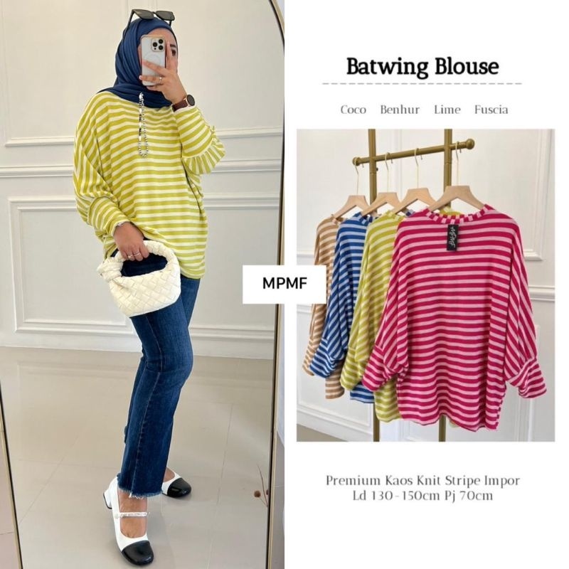 BATWING Blouse ORI MPMF | Premium Kaos Knit Impor