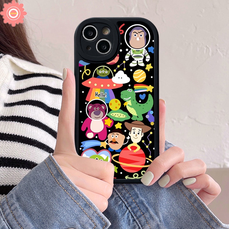 Case Untuk Realme C53 C35 C25s 5 8i 6i 9i 6 6s 5i 7i C11 C15 C55 C30 C25Y 10 8 Pro C1 C12 C3 C31 C20 C21Y C21 GT C17 C20A Toy Story Lucu Kartun Strawberry Bear Manyo Lembut Sarung