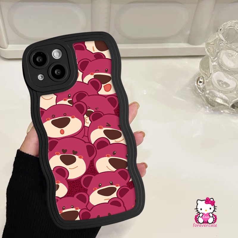 Wavy Edge Soft Tpu Case for Infinix Hot 10s 12i 20 9 10 12 Pro 20s 8 11s 10Lite Hot 10 12 11 9 Play Note 10 Pro 12 G96 Smart 5 6 4 Plus Cartoon Cute Strawberry Bear Lotso Cover