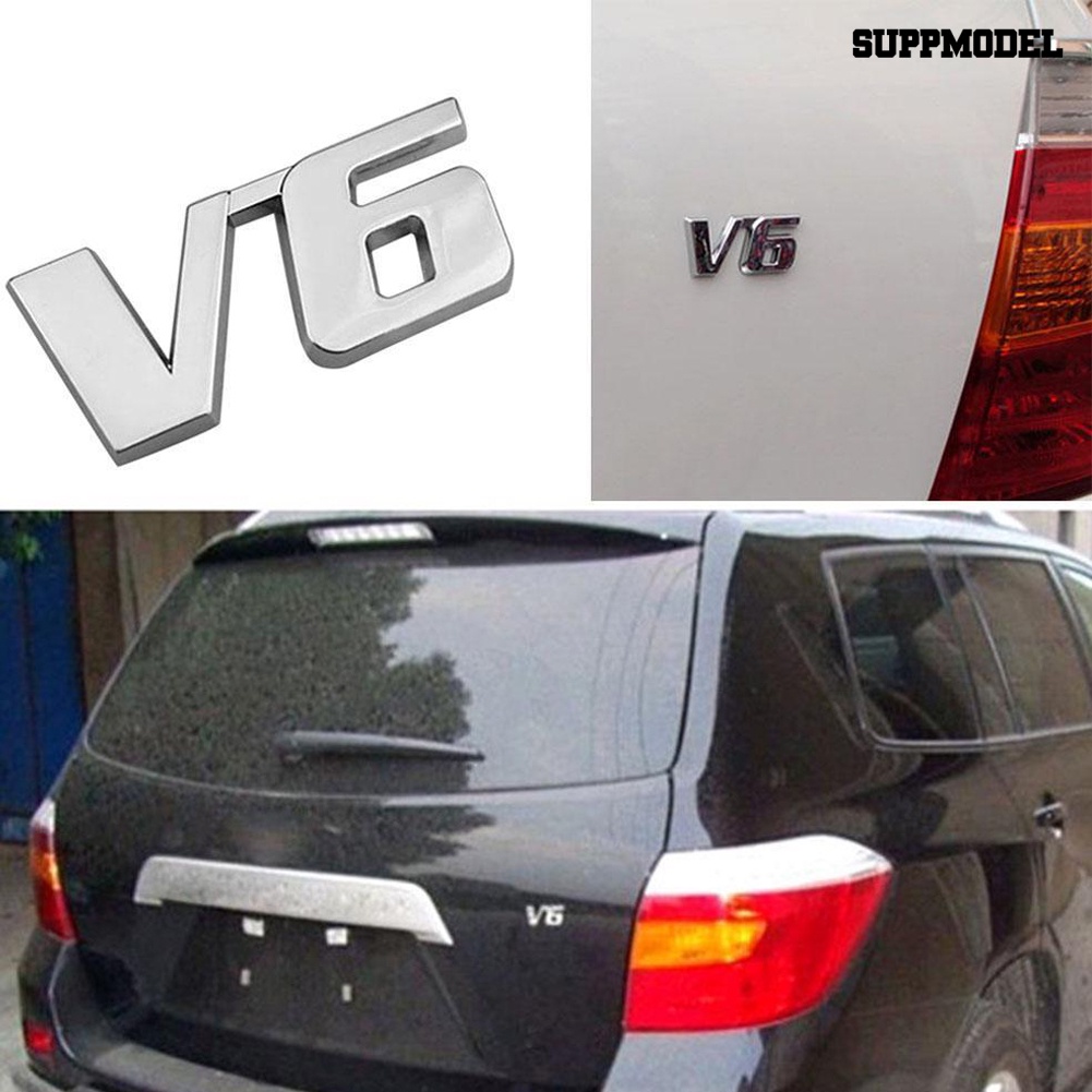 [SM Otomatis] 4WD V6 V8 Stylish Sport Car Auto Badge Emblem Bagasi Belakang Stiker Logam Dekorasi