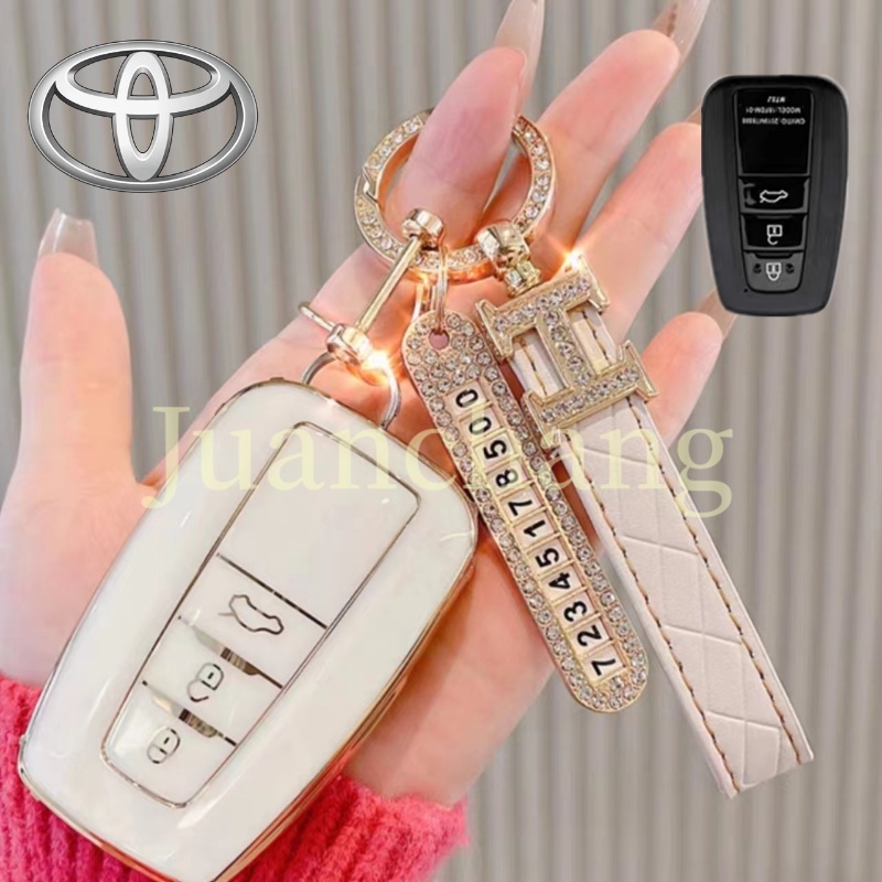 3kunci TPU Cover Kunci Mobil Untuk Toyota Highlander XLE Corolla LE Cross Hybrid Camry Trd2019Rav4 Avalon Camry CHR Corolla RAV4 Avalon Aksesoris Mobil