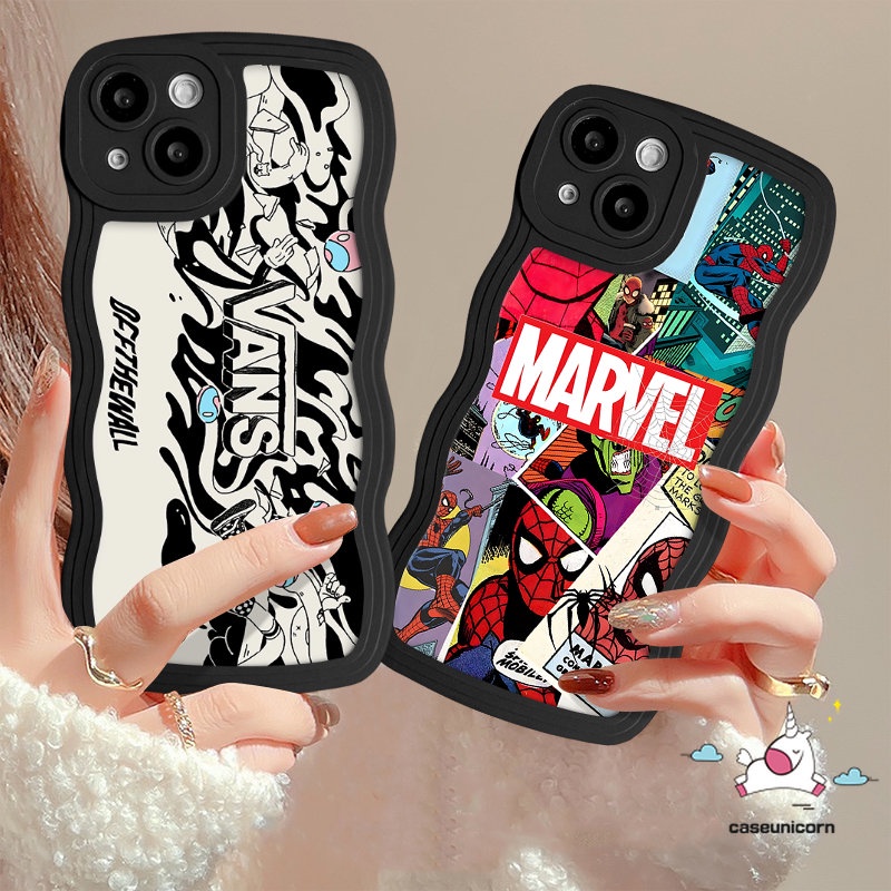 Untuk Oppo A17 A17K A54 A95 A5s A15 A57 A7 A16 A54s A5s A12 A9 A16K A3s A5 A1k Reno 8 8T 8Z 7Z A78 A55 A53 A74 A16s A76 A77s A96 A77 Trend Brand Kartun Anime Graffiti Wavy Edge Sarung