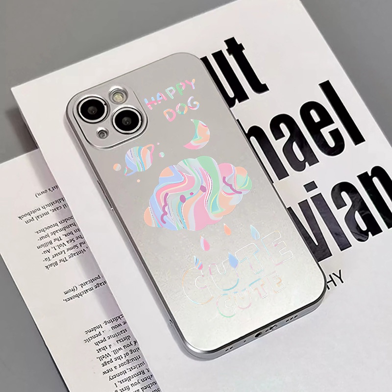 IPHONE Casing Ponsel Lembut Lucu Kompatibel Untuk Iphone11 14 13 12 Pro XS Max Casing XR X8 7 6S Plus Mini Electroplate TPU Silikon Shockproof Cover