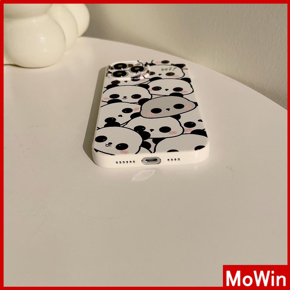 For iPhone 14 Pro Max iPhone Case Cream Glossy Soft Case TPU Shockproof Camera Cover Protection Cute Panda Compatible with iPhone 13 Pro max 12 Pro Max 11 xr xs max 7Plus 8Plus