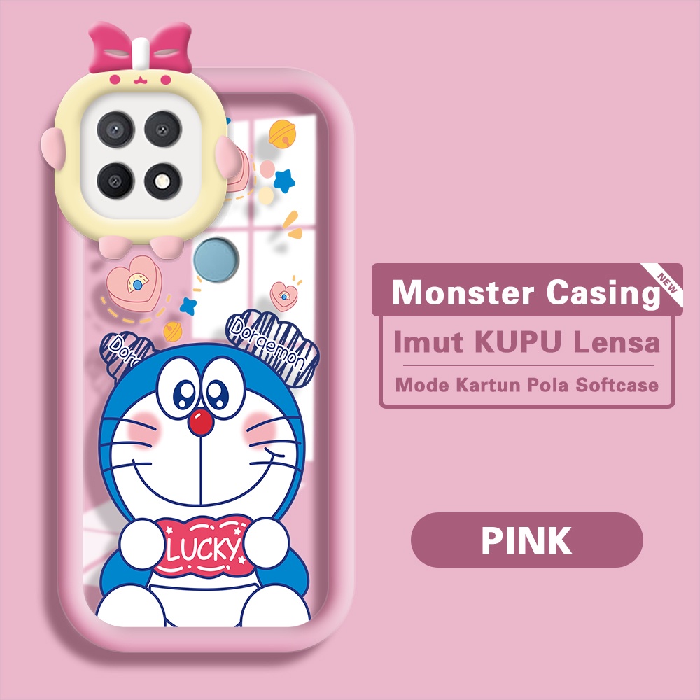 Case OPPO A15 A15S Untuk Casing Cartoon Anime Doraemon Softcase Monster Soft Phone Cover hp Monster Kecil Lensa Handphone Sofcase