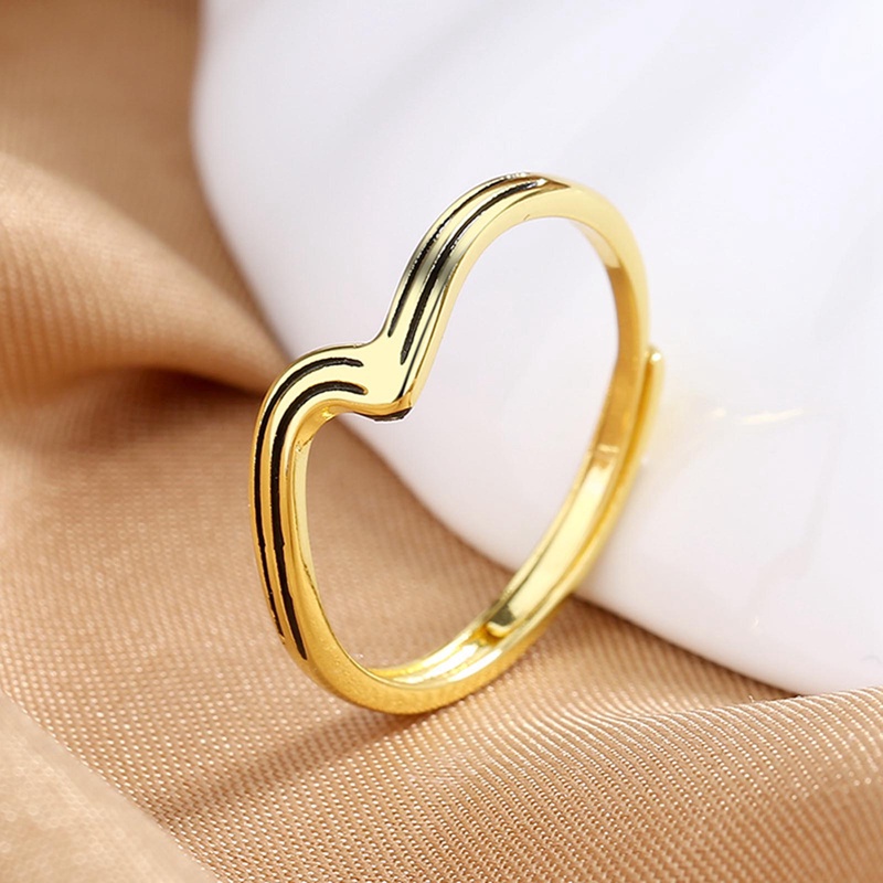 Cincin Twist Gelombang Hypoallergenic Minimalis Untuk Wanita Adjust Open Ring Fashion Korea Aksesoris