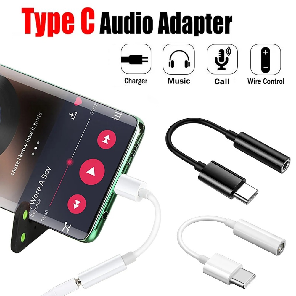 Converter Jack Tipe-C Ke 3.5mm/adaptor Earphone Audio C-Earphone Connector Plug Charge Kabel Data Port Converter