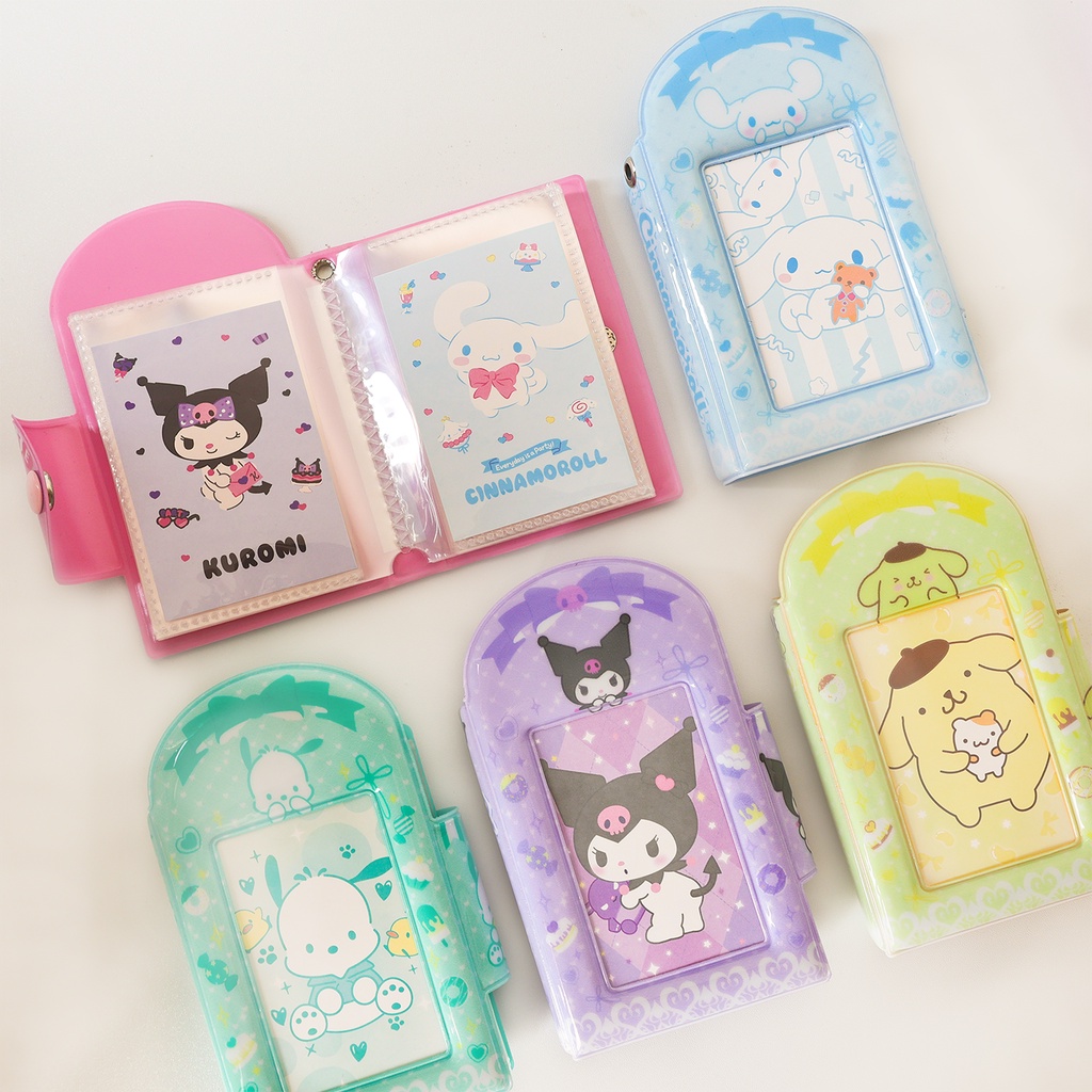 Galicici Tas Kartu Mirip Sanrio Lucu/Love Bean Album Polaroid 3-inch Small Card Storage Protection Book