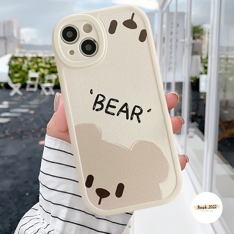 Case Untuk Samsung A14 A04 A03 A12 A13 A50 A04s A32 A23 A50s A30s A53 A02s M32 A22 A03s A52 A11 A10s A20s A52s A31 A20 A71 A51 A73 A21s A33 A72 Beruang Lucu Simple Soft Couple Case