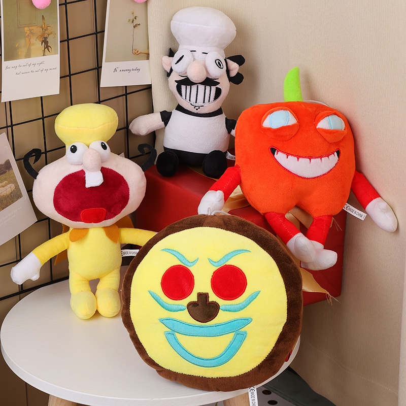Pizza Tower peppinos Mainan Mewah Peppino Pizza Wajah Boneka Boneka Hadiah Untuk Permainan Boneka Mainan Untuk Anak-Anak