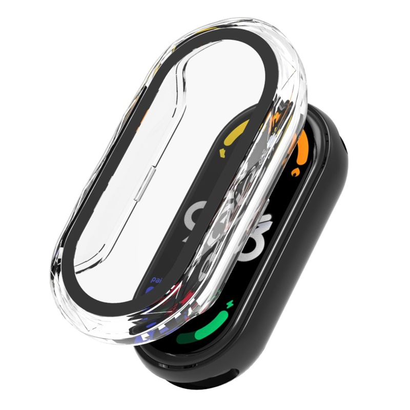 Vivi Pelindung Layar Untuk Mi-Band 8pc Case Cover+Tempered-Glass Film One-piece-Shell