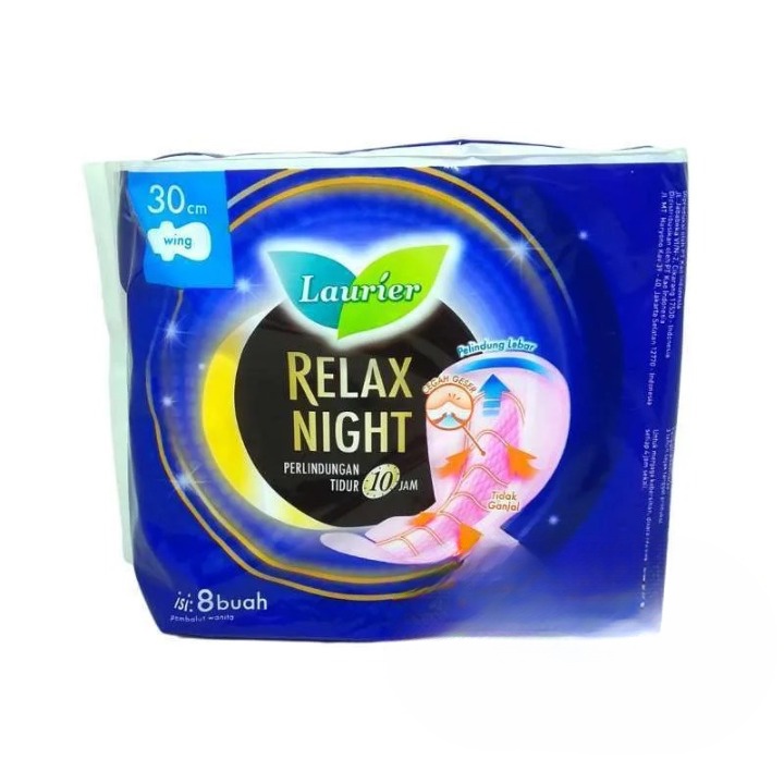 ✿ MADAME ✿ LAURIER RELAX NIGHT WING - PEMBALUT MALAM  WANITA SAYAP BEBAS BOCOR
