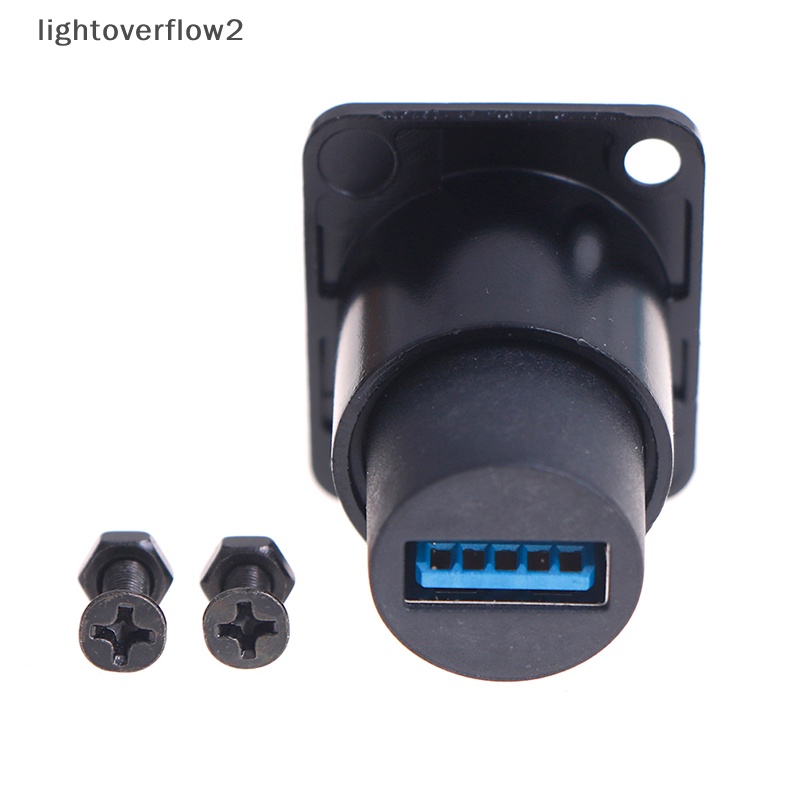 [lightoverflow2] Tipe D Metal USB Socket Double Pass Konektor USB 3.0 Connector Panel Moung [ID]