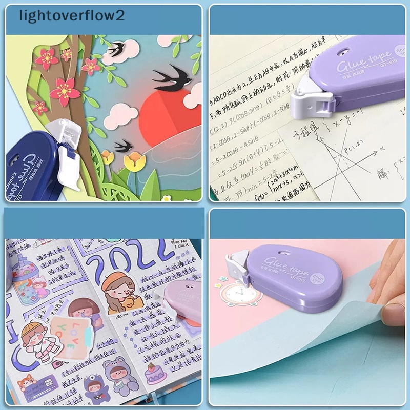 [lightoverflow2] Perekat Dua Sisi Dots Lem Tape DIY Scrapbooking Kolase Album Foto Perlengkapan Alat Tulis Sekolah Roller Tape [ID]